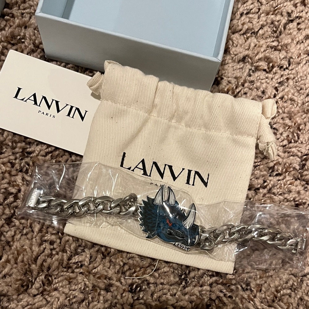 Lanvin Silver and Blue Men's Bracelet